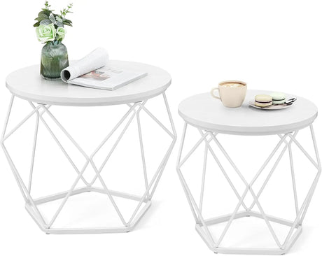 Couchtisch Set modern abnehmbar schneeweiss von Songmics