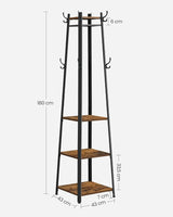 Garderobenständer mit Ablagen Vintagebraun-Schwarz von Songmics