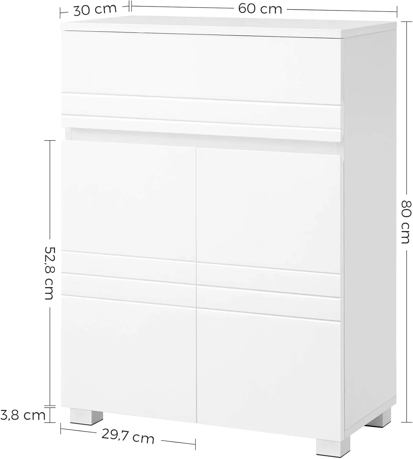 Badezimmerschrank mit Schublade verstellbar Weiss von Songmics