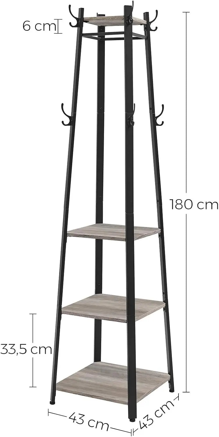 Garderobenständer 8 Haken greige Metall von Songmics