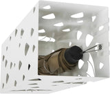 Regenschirmständer Metall quadratisch mit Haken Muster Regenschirme weiss von Songmics