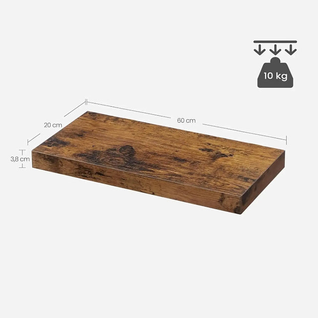 Wandregal rustikal braun 20x60 cm von Songmics