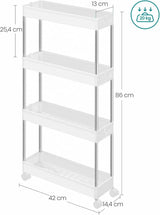 Rollwagen Küchenregal mit Haken Weiss von Songmics