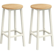 Barhocker 2er-Set Metallgestell Eichenbeige-Weiss von Songmics