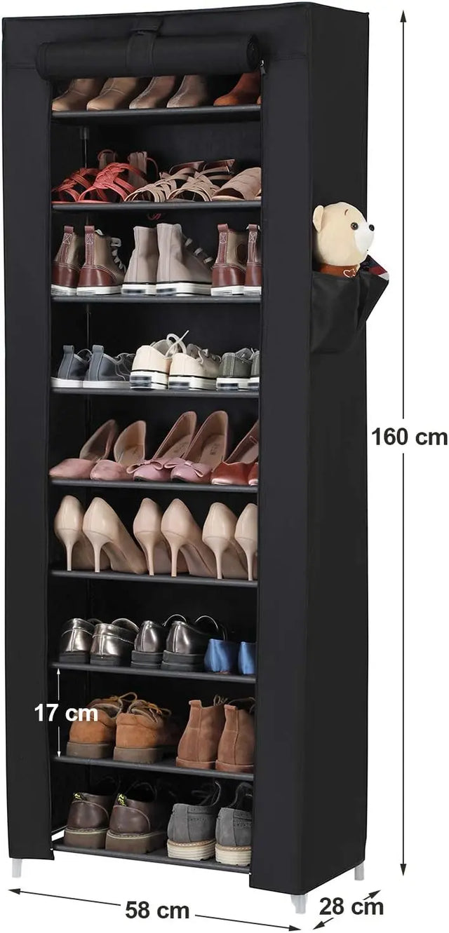 Schuhregal mit 10 Ebenen Schwarz von Songmics