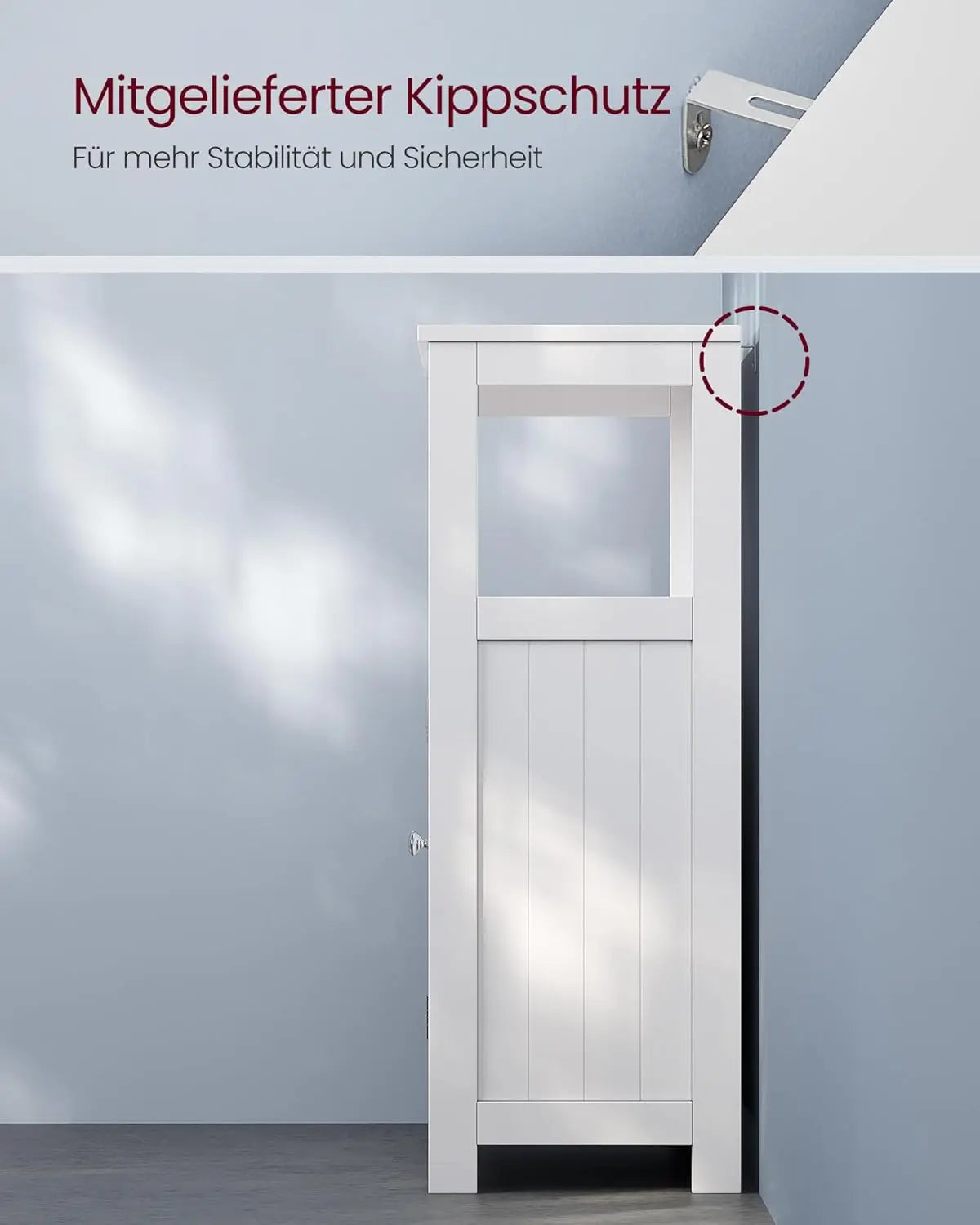 Badezimmerschrank Aufbewahrungsregal mit Türen Weiss von Songmics