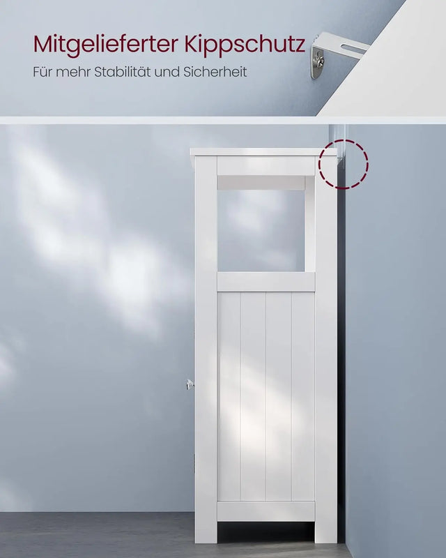 Badezimmerschrank Aufbewahrungsregal mit Türen Weiss von Songmics