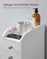 Badezimmerschrank schmal mit Schubladen weiss von Songmics