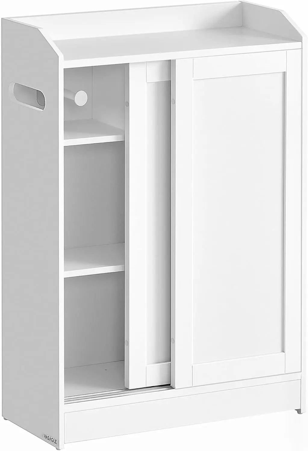 Badezimmerschrank mit Schiebetüren wolkenweiss von Songmics