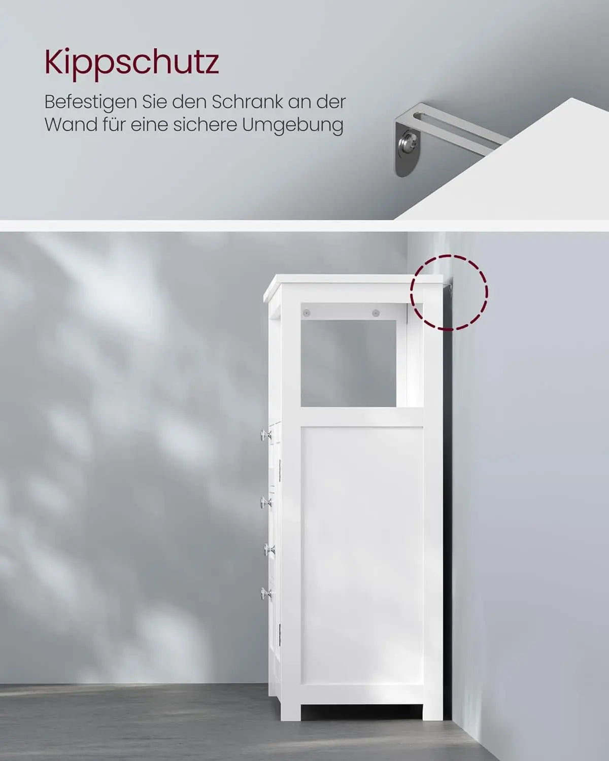 Badezimmerschrank 3 Schubladen weiss Holz von guteszeug.ch