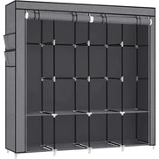 Stoffschrank 170cm grau 4 Hängefächer von Songmics