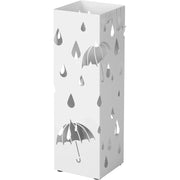 Regenschirmständer Metall quadratisch mit Haken Muster Regenschirme weiss von Songmics