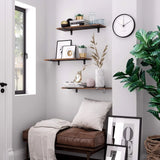 Wandregale Retro-Stil schwimmend Braun Schwarz von Songmics