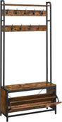 Garderobenständer mit Schuhschrank Vintagebraun-Schwarz von Songmics