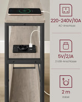 Beistelltisch mit Ladefunktion Greige-Schwarz von Songmics