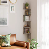 Eckregal Wandregal 5 Ebenen Greige von Songmics