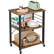 Küchenregal Servierwagen 3 Ebenen Vintagebraun von Songmics