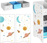 Kinderzimmerregal mit 9 Aufbewahrungsboxen Weltall Weiss von Songmics
