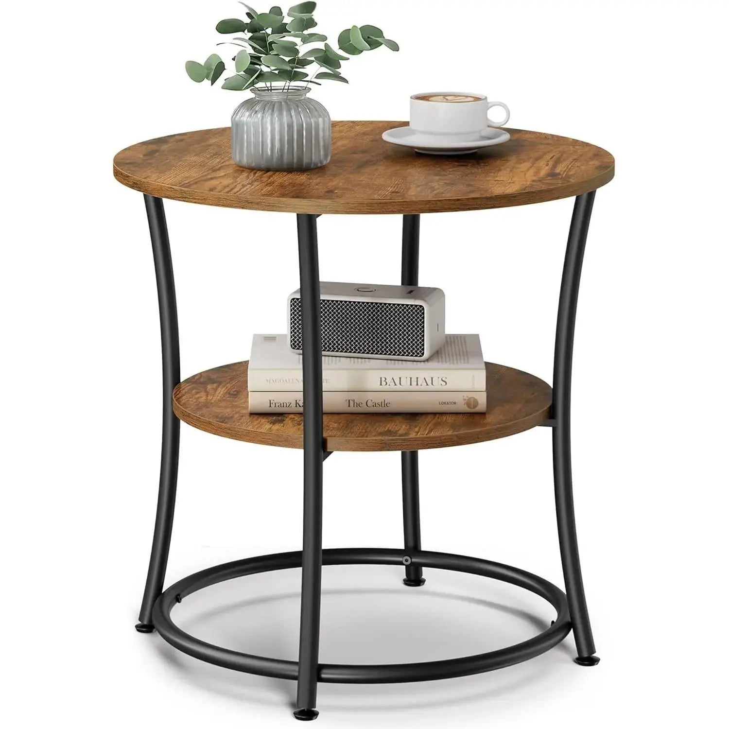 Beistelltisch Industrie-Design mit Ablagen vintagebraun von Songmics