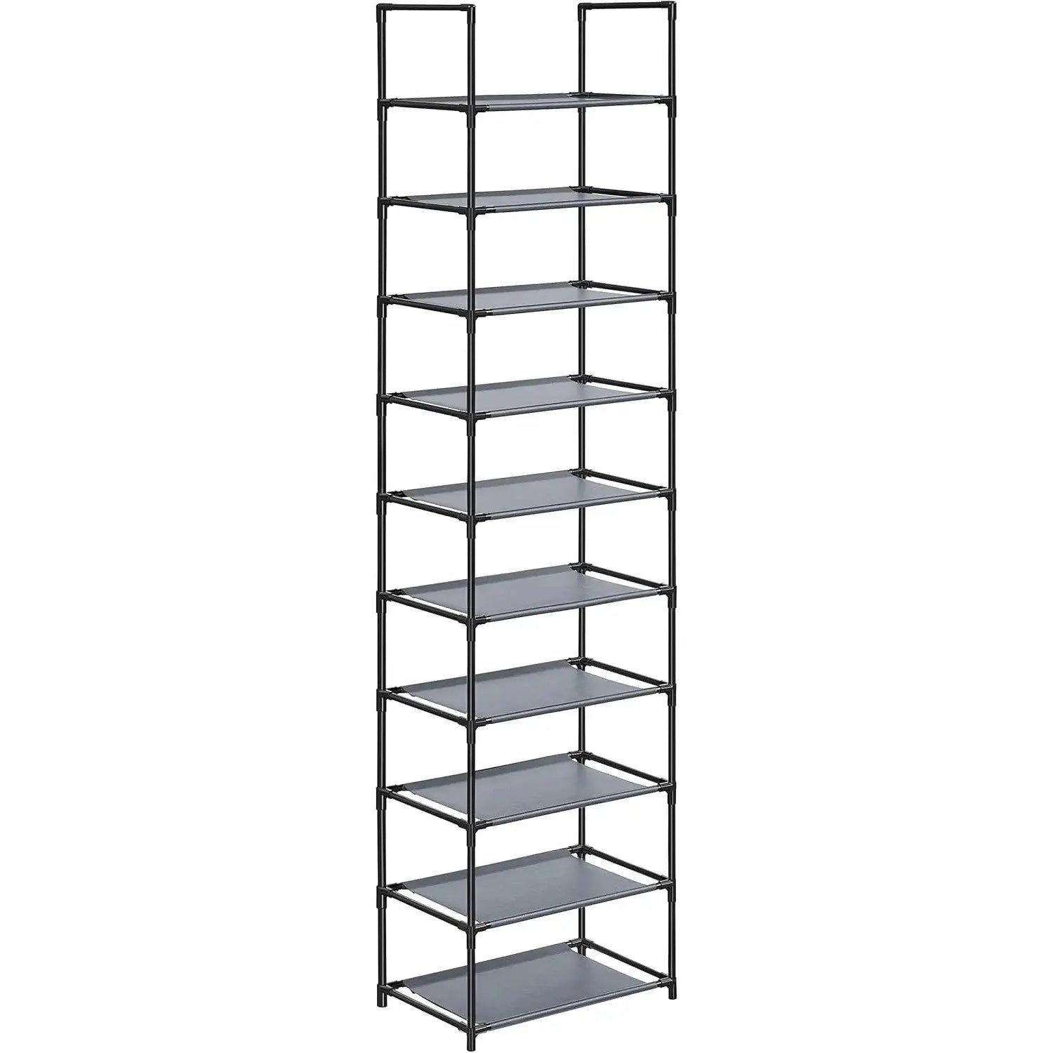 Schuhregal 10 Ebenen 45 cm breit grau Metall von Songmics