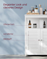 Badezimmerschrank Aufbewahrungsregal mit Türen Weiss von Songmics