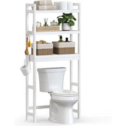 Toilettenregal Bambus 3 Ebenen Weiss von Songmics