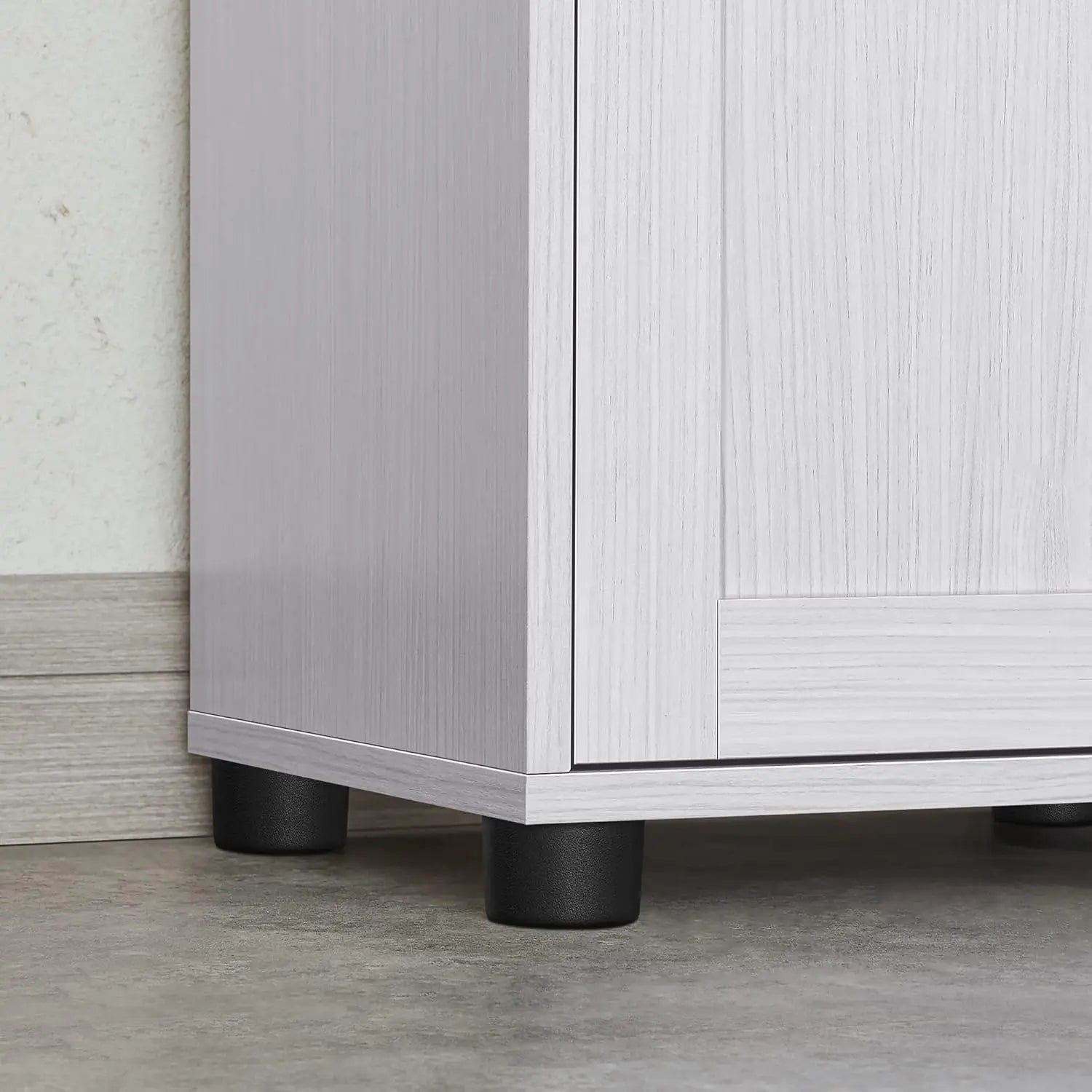 Badezimmerschrank Hochschrank Glastür Ahornweiss von Songmics
