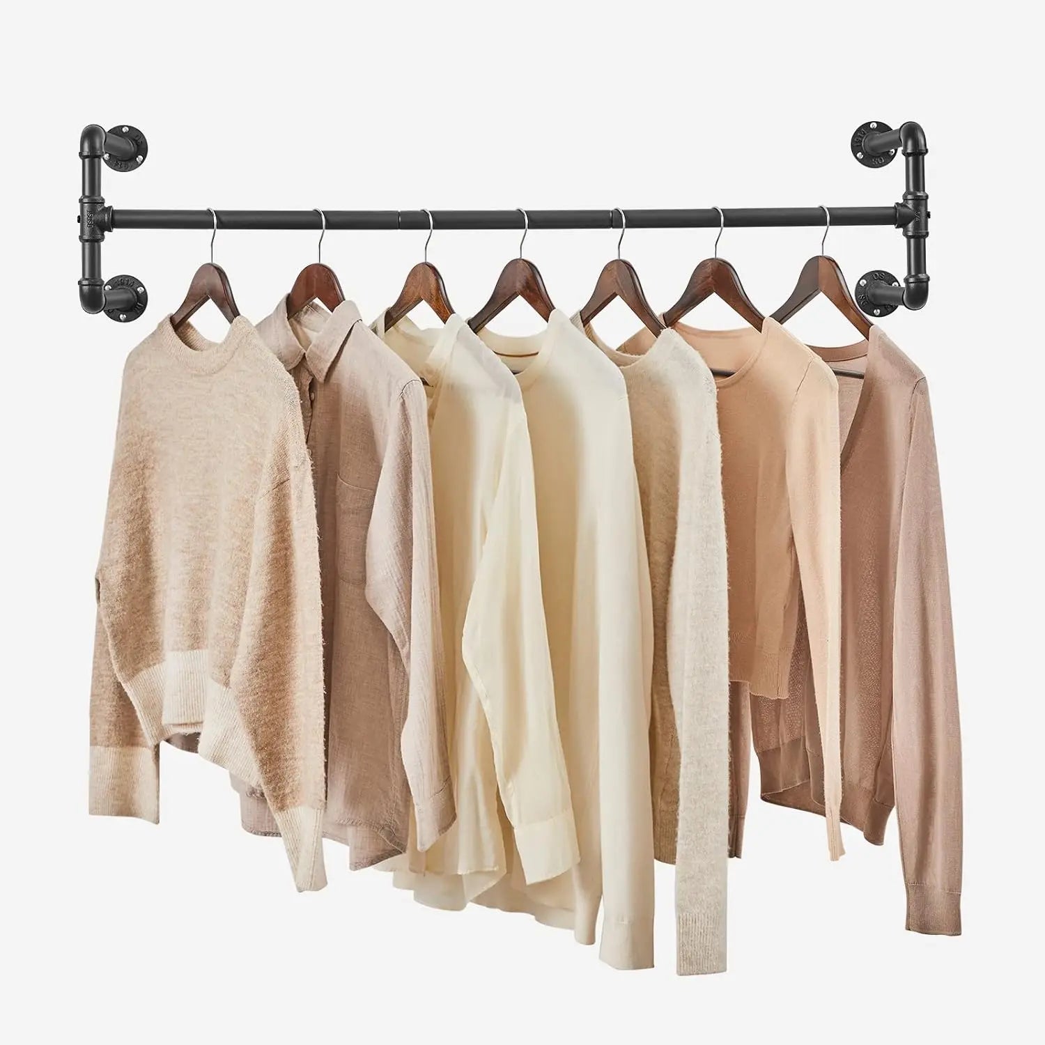 Kleiderständer Wandmontage Industrie-Design Set Schwarz von Songmics