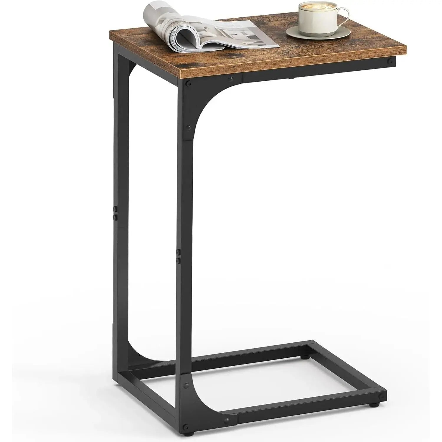 Beistelltisch C-Form Metall Vintage Braun von Songmics