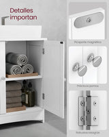 Waschbeckenunterschrank Badschrank mit Türen Weiss von Songmics