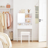 Schminktisch mit Spiegel und Schublade Weiss von Songmics