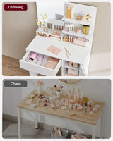 Schminktisch mit Spiegel und Ablagen Weiss von Songmics