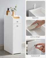 Badezimmerschrank schmal mit Schubladen weiss von Songmics
