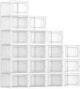 Schuhboxen faltbar stapelbar Kunststoff transparent-weiss von Songmics