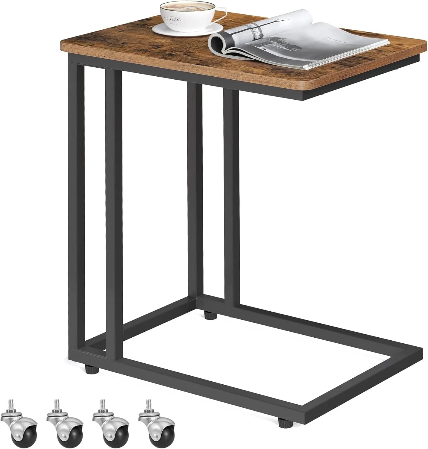Beistelltisch C-Form Industrie-Design Vintagebraun von Songmics