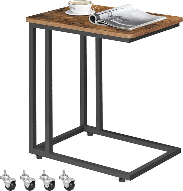 Beistelltisch C-Form Industrie-Design Vintagebraun von Songmics