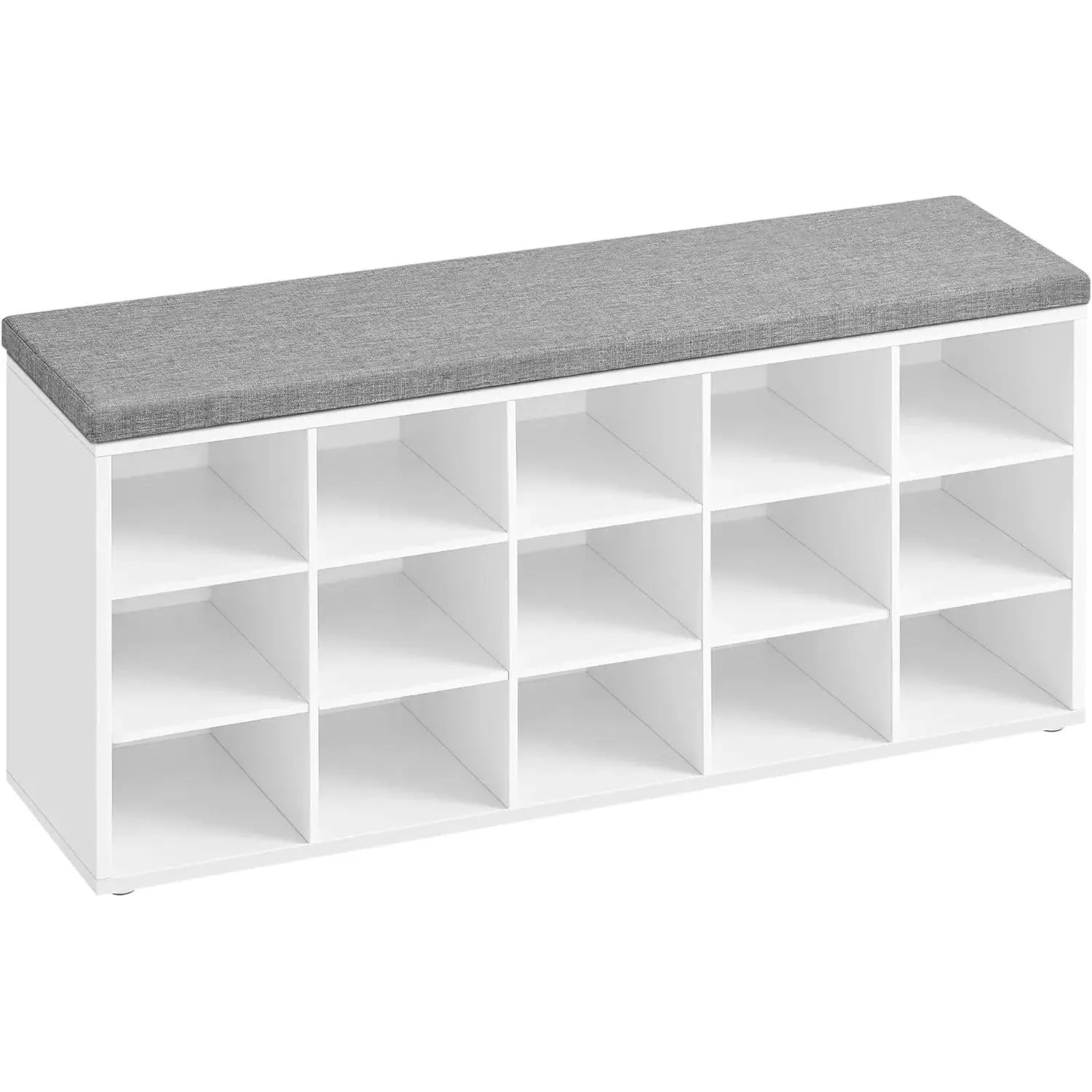 Schuhbank Regal Stauraum Sitzfläche 15 Fächer Weiss von Songmics