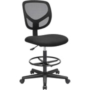 Bürostuhl Höhenverstellbar Ergonomisch Drehbar Stoff Schwarz von Songmics