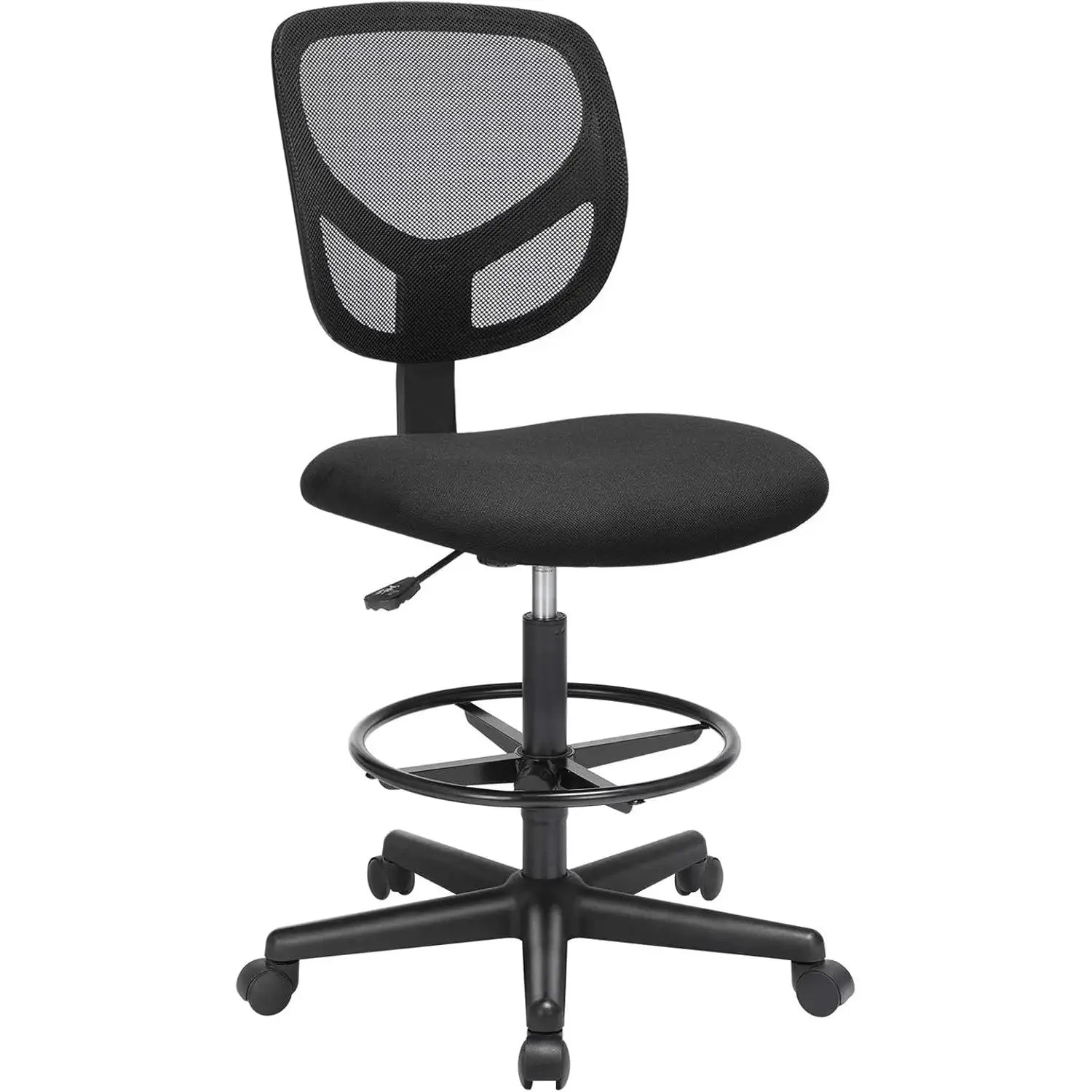 Bürostuhl Höhenverstellbar Ergonomisch Drehbar Stoff Schwarz von Songmics
