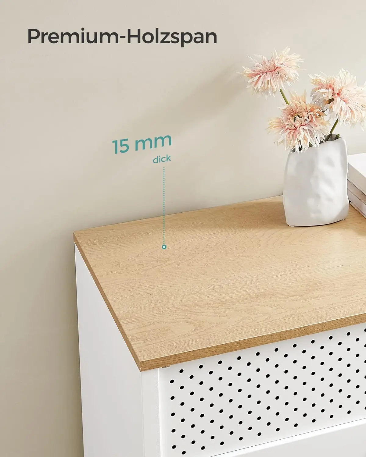 Metallschrank mit Magnetverschluss naturbeige-weiss von Songmics