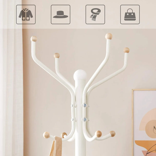 Garderobenständer stabil Metall Kleiderständer weiss von Songmics