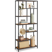 Bücherregal Holz Standregal 6 Ablagen Vintagebraun von Songmics