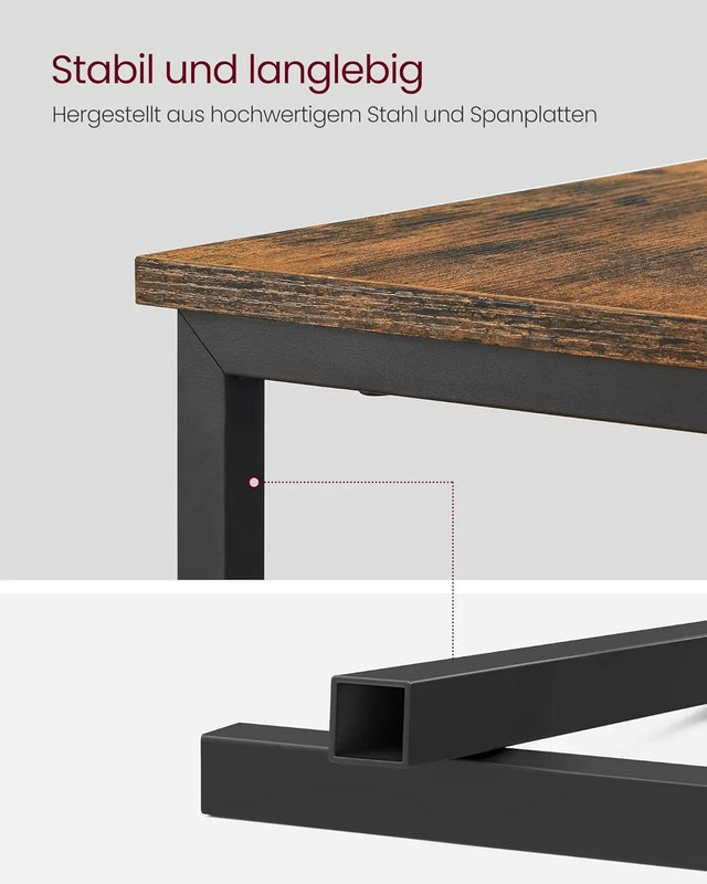 Beistelltisch mit Steckdosenleiste Vintagebraun-Schwarz von Songmics