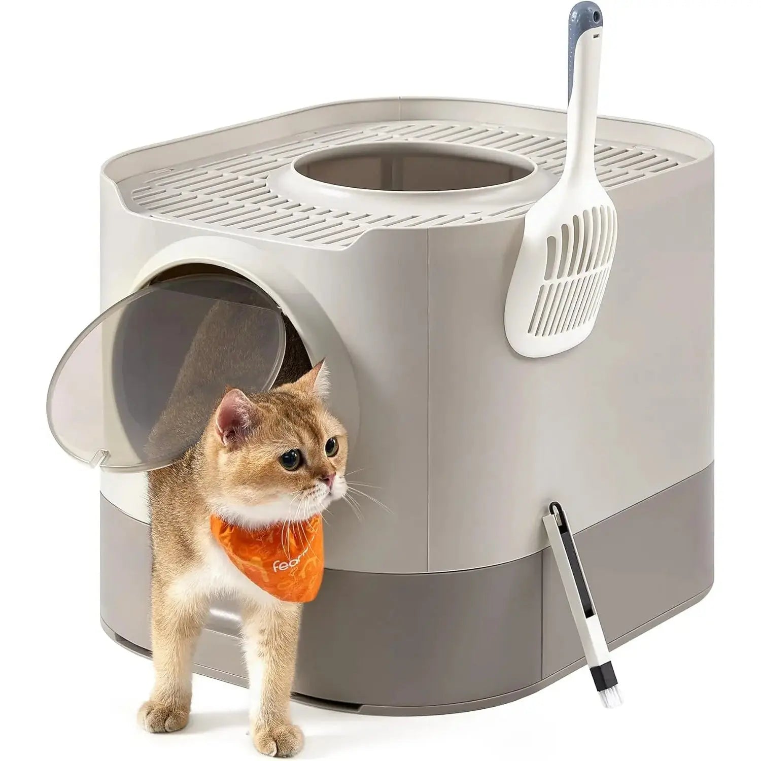 Katzentoilette XXL mit Deckel Haferflocken Kunststoff von guteszeug.ch