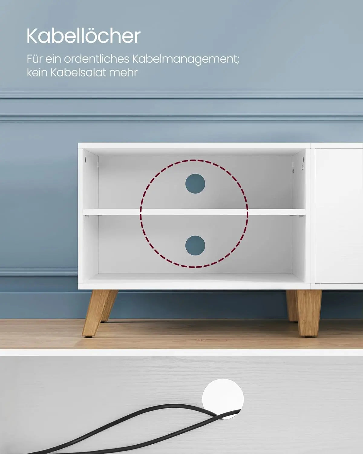 TV-Schrank mit Türen 140 cm Weiss von Songmics