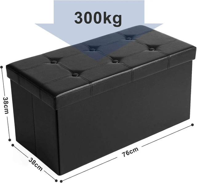 Sitzbank mit Stauraum Kunstleder Schwarz von Songmics