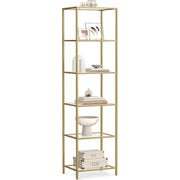 Regal mit 6 Ablagen Goldfarben von Songmics
