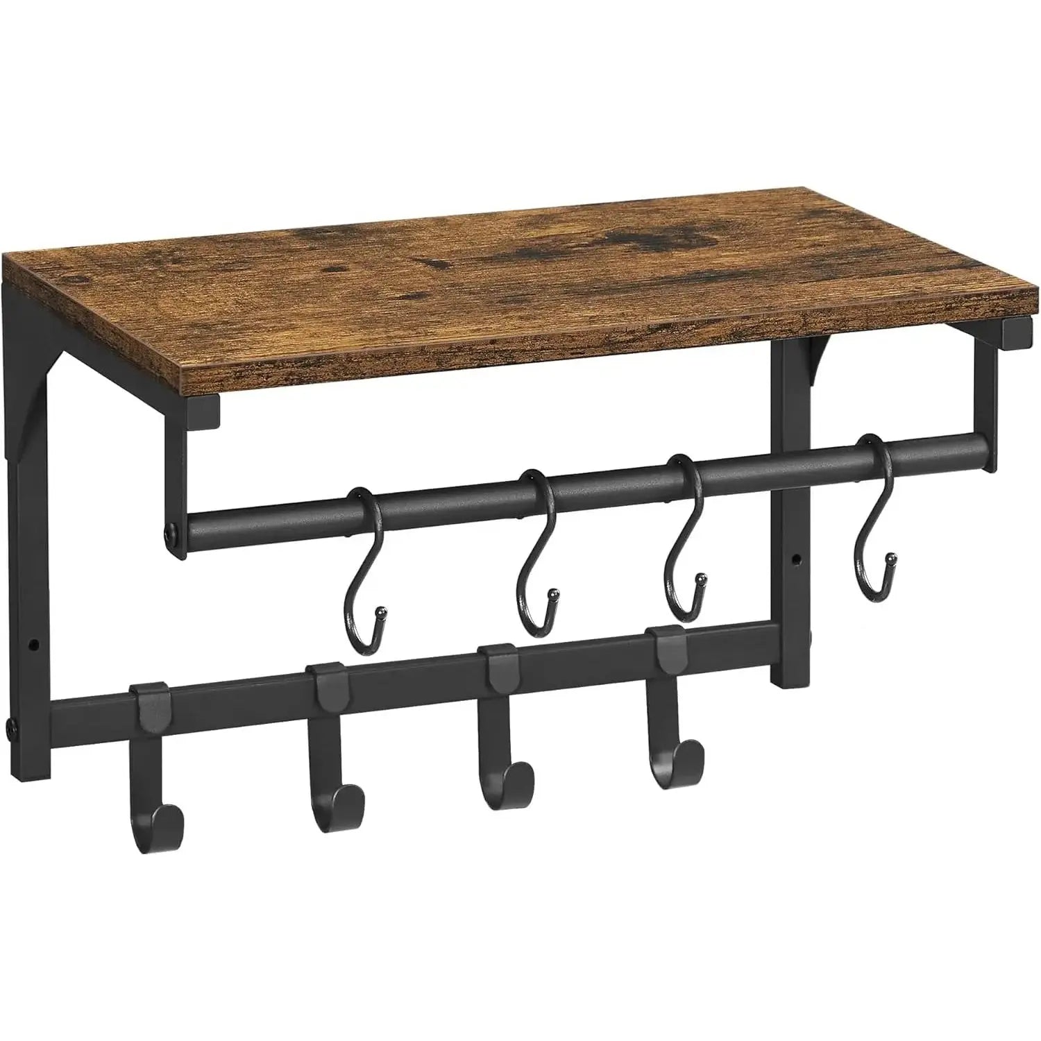Wandgarderobe mit Regal rustikales Braun von Songmics
