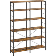 Standregal 6 Ebenen Vintagebraun Metall von Songmics