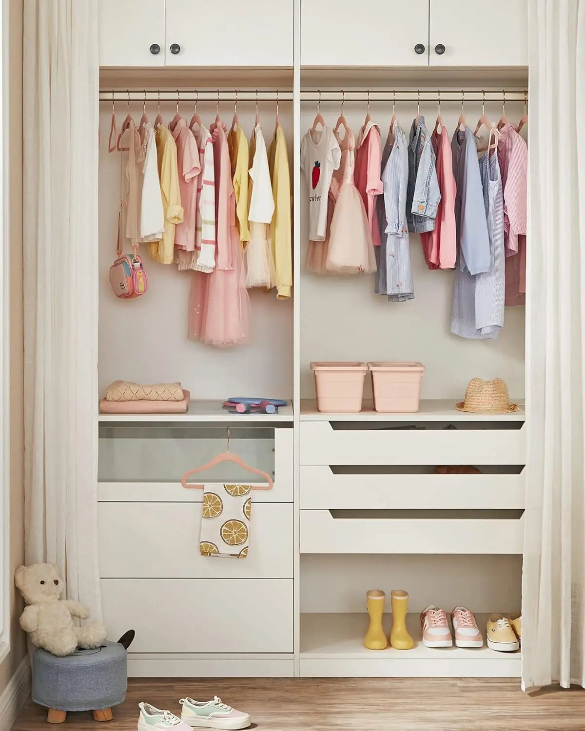 Kinderkleiderbügel Samt 50er Set pastellrosa von Songmics